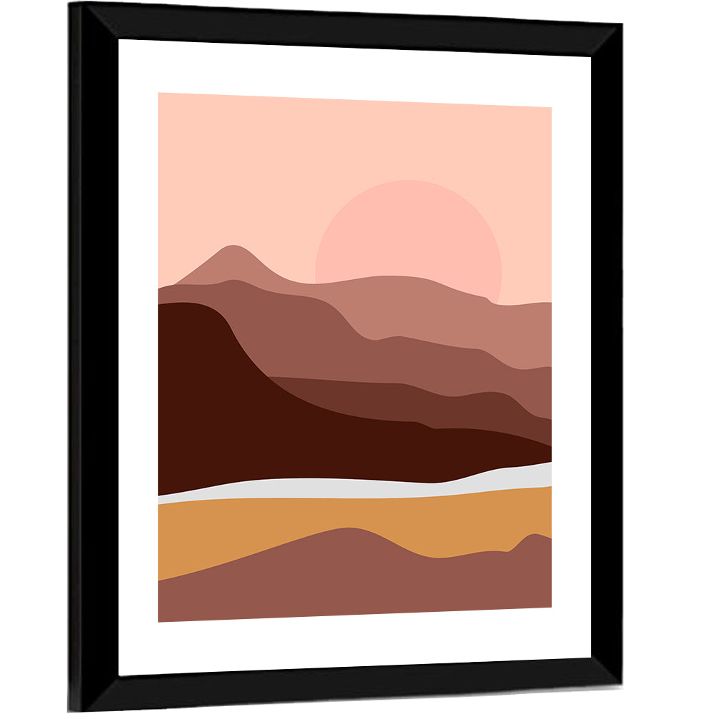 Layered Desert Mountains at Dusk Wall Art