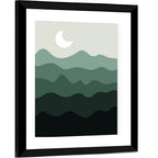 Moonlit Green Mountains Wall Art