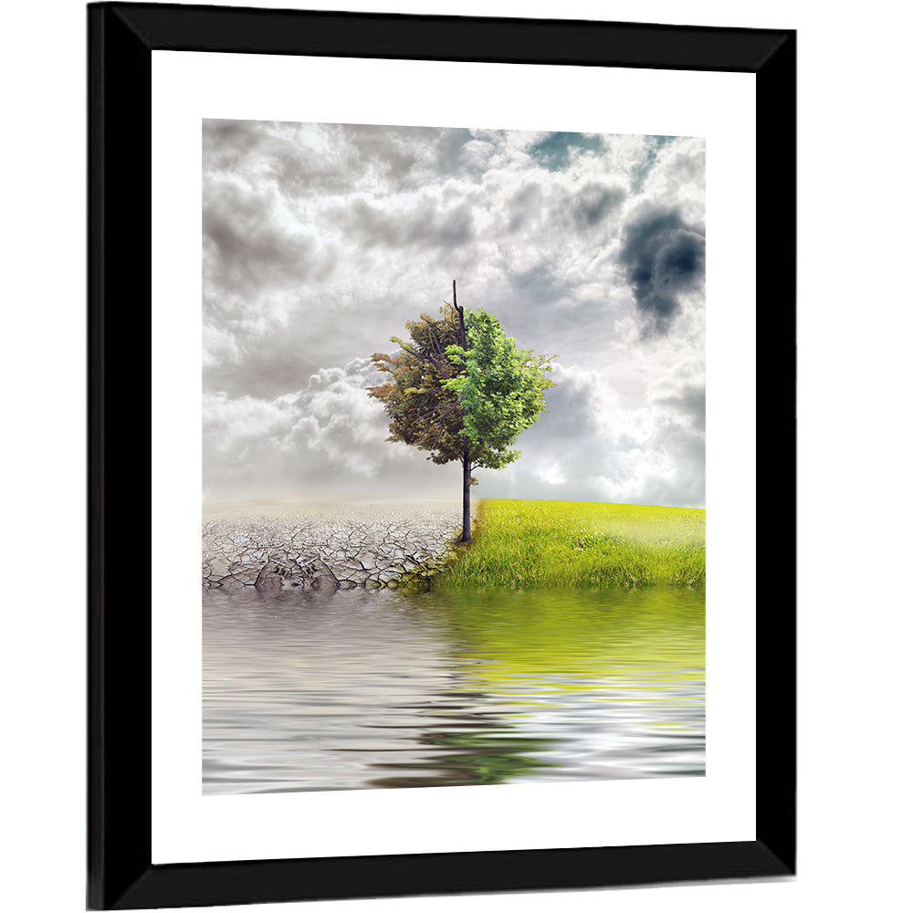 Tree Between Life and Decay Wall Art