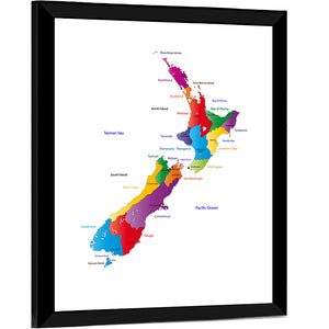 New Zealand Map Wall Art