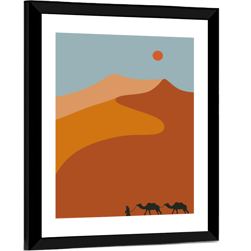Desert Dunes with Camels Wall Art