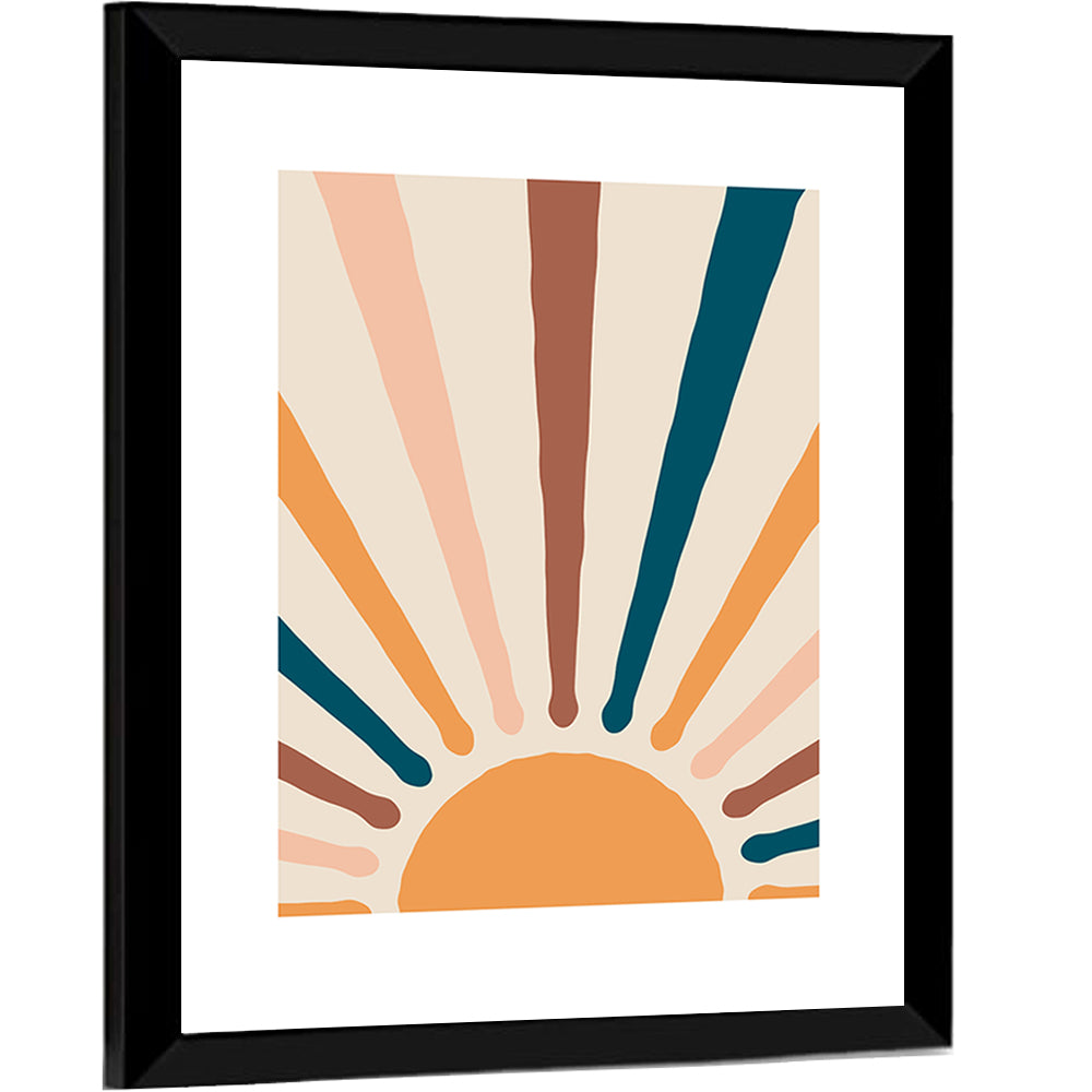 Boho Sunburst Abstract Wall Art