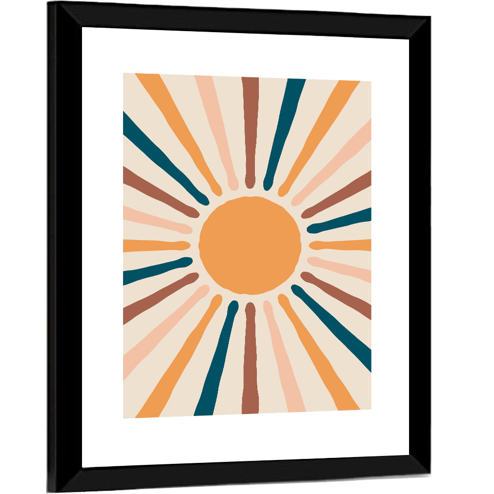 Boho Sunburst Abstract Wall Art