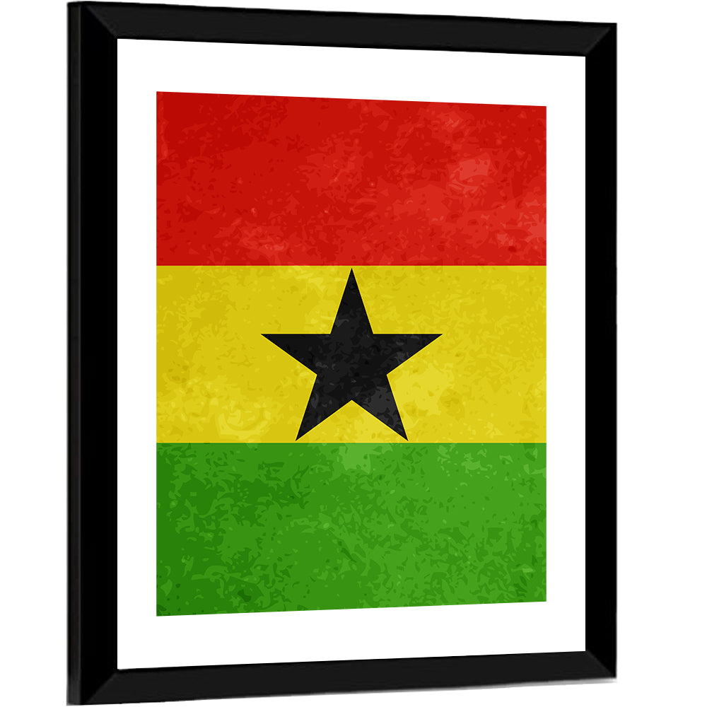 Ghana Flag with Centered Black Star Wall Art