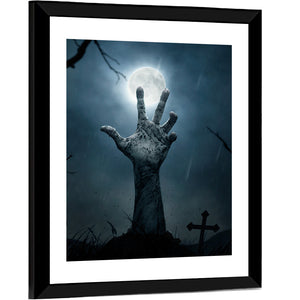 Zombie Rising Hand Wall Art