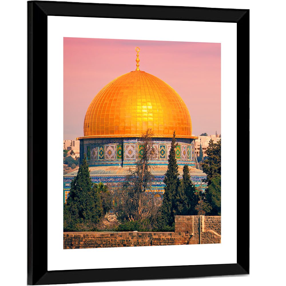 Dome of the Rock at Golden Hour Wall Art