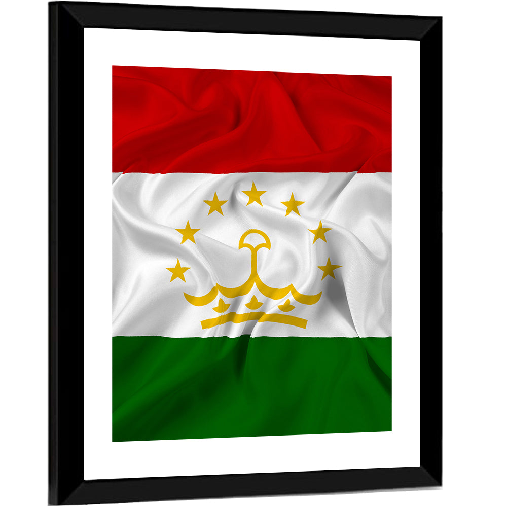 Tajikistan Flag with Crown Emblem Wall Art
