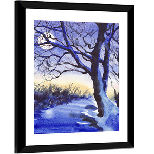 Winter Moon Night Wall Art