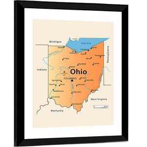 Ohio Map Wall Art