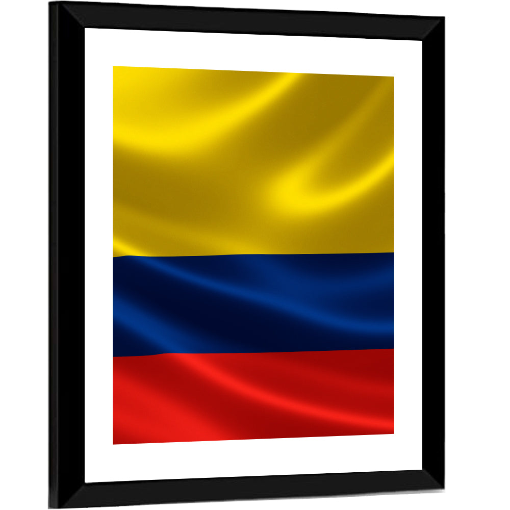 Colombian Flag with Rippling Texture Wall Art