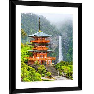 Pagoda Of Seigantoji & Nachi No Taki Waterfall Wall Art