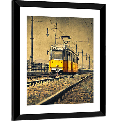 Yellow Tram No. 2 on Tracks Wall Art