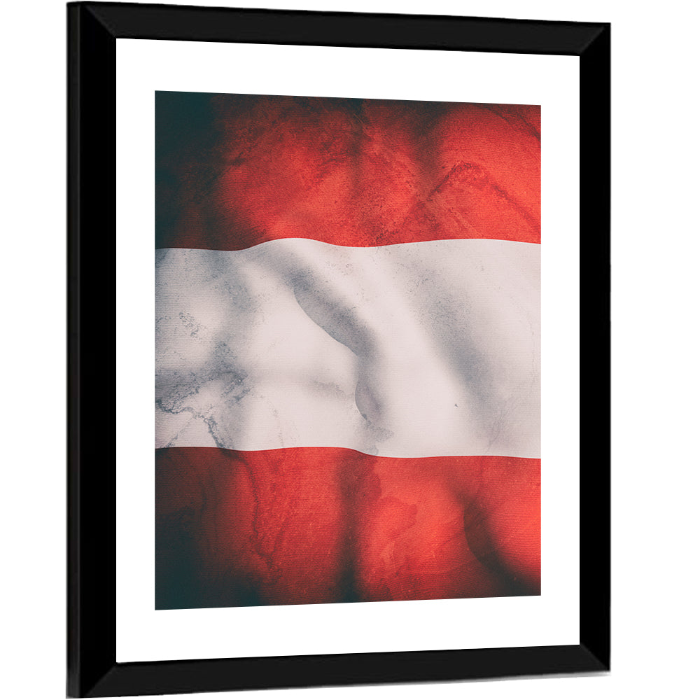 Waving Austrian Flag Wall Art