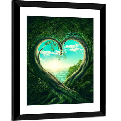 Two Trees Forming a Heart Wall Art