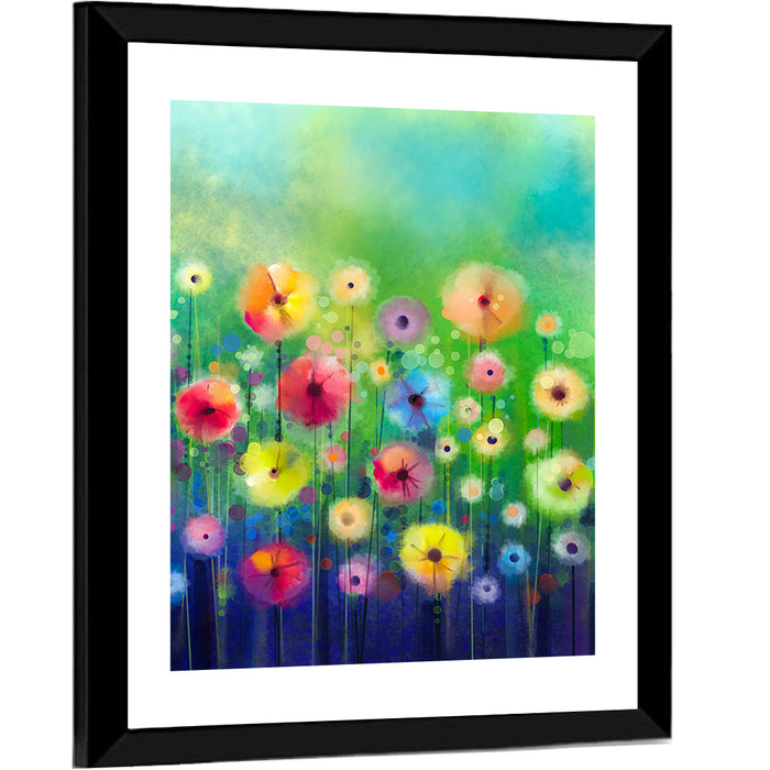 Dreamy Watercolor Poppies Wall Art as a framed print