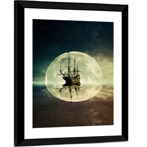 Floating Old Ship Artwork Wall Art