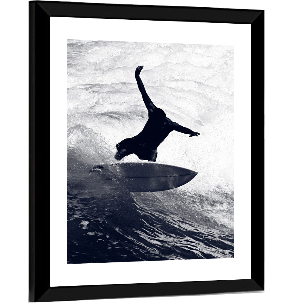 Dog Surfer Riding Waves Wall Art