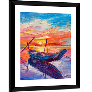 Fishing Boats In Sea Artwork Wall Art