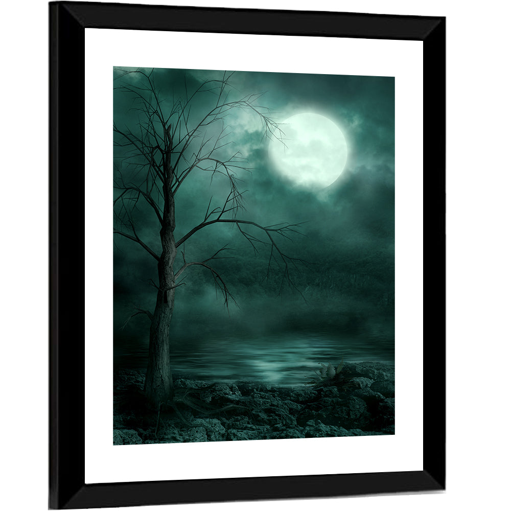 Moonlit Gothic Shore Wall Art
