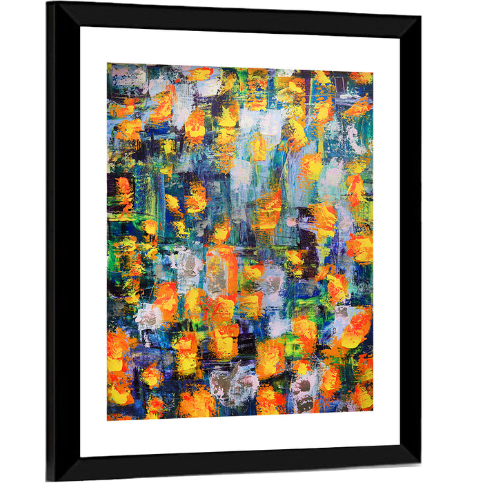Illuminated Abstract Color Field Wall Art as a framed print