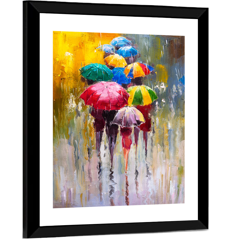 Rain Soaked Cityscape Oil Painting Wall Art