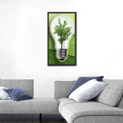 Light Bulb Tree Earth Concept Wall Art