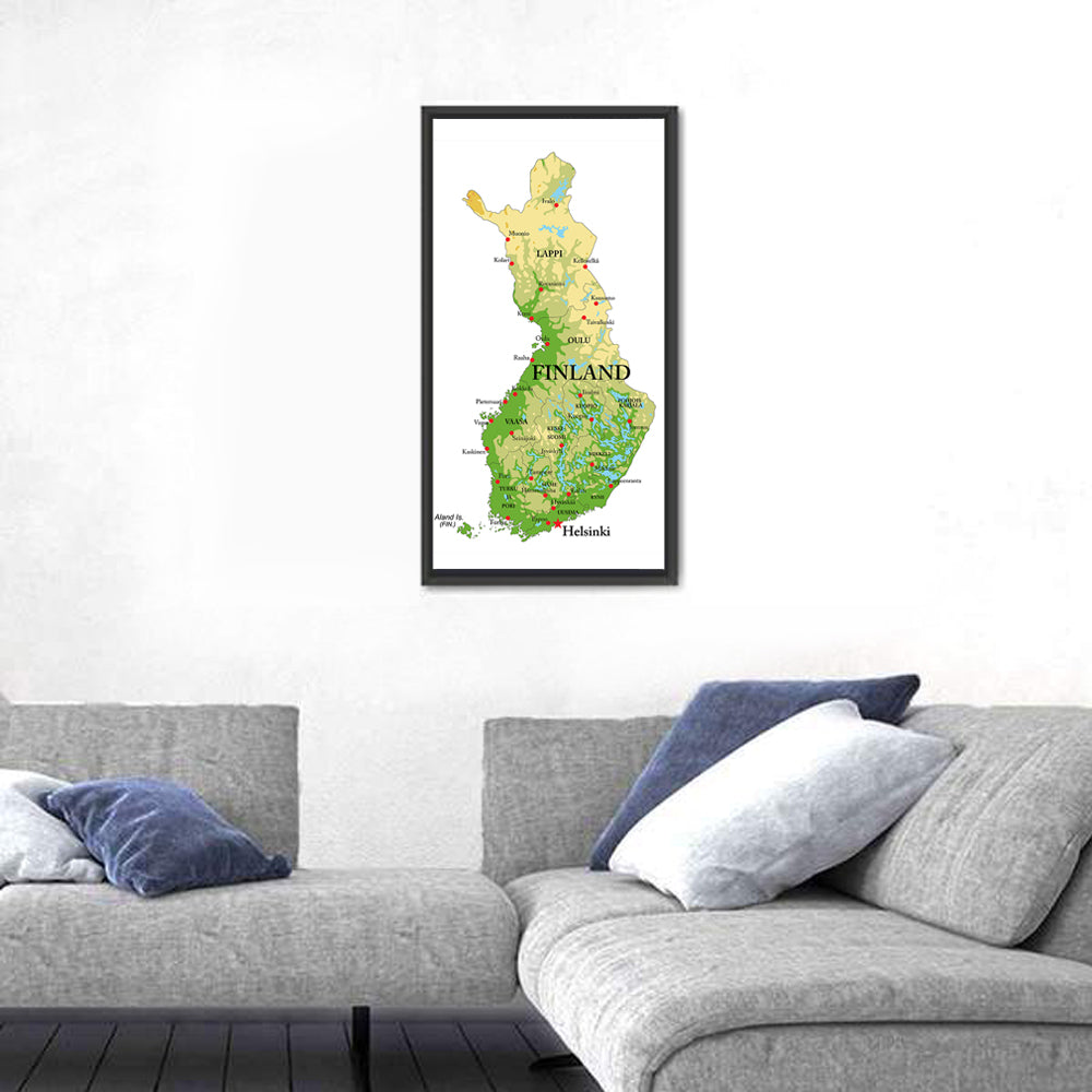 Finland Relief Map Wall Art