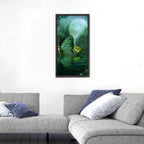 Moonlit Butterfly on Leaf Boat Wall Art