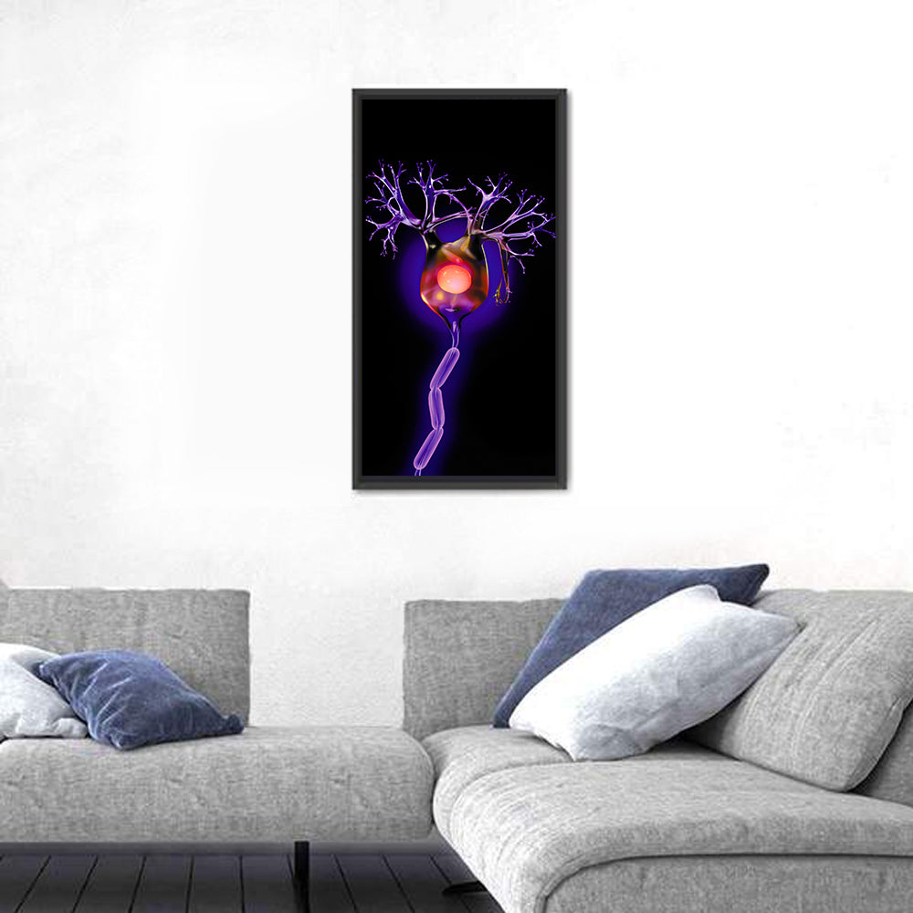 Microscopic Human Neuron Illustration Wall Art