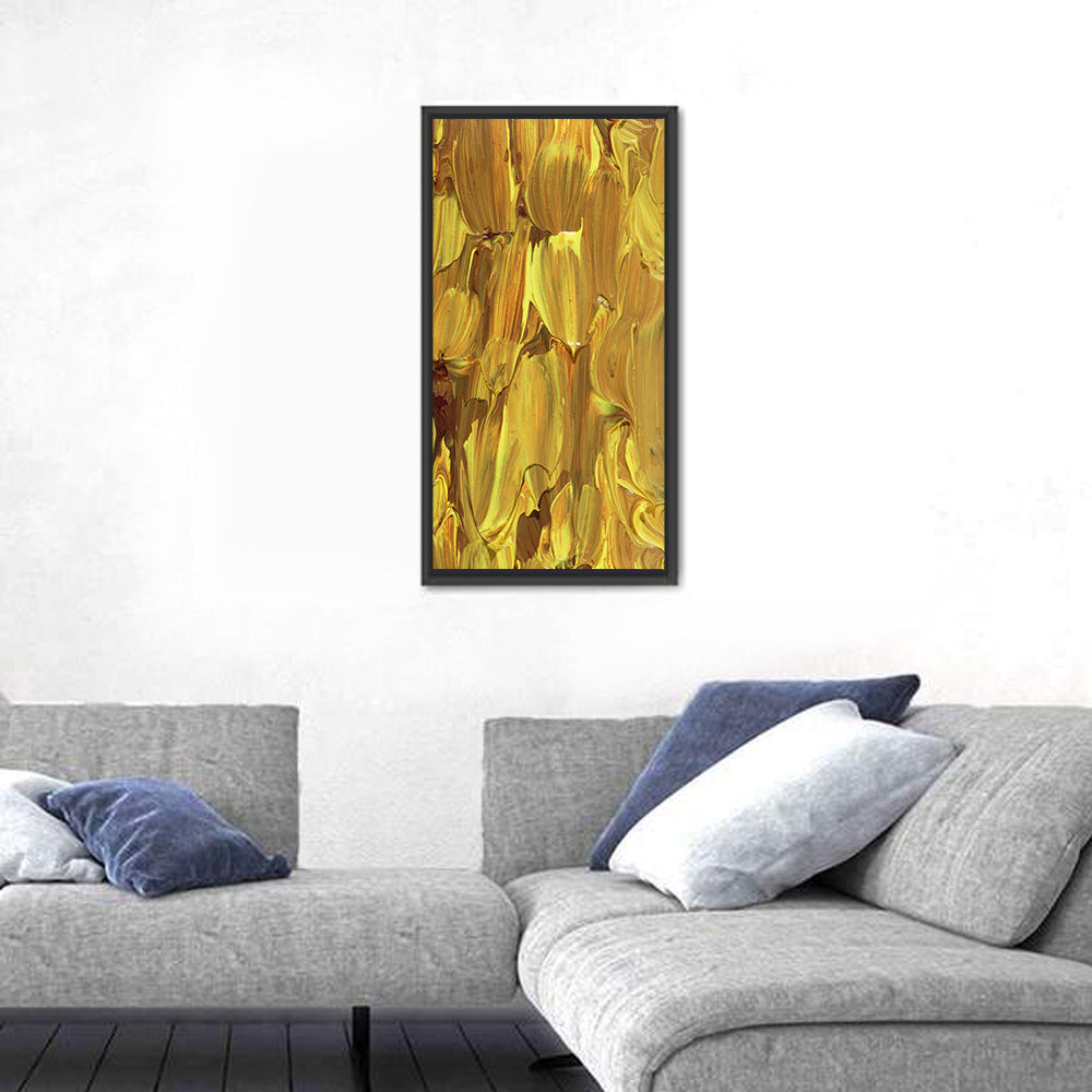 Golden Impasto Oil Study Wall Art