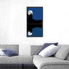 Moonlit Cabin on Mountain Lake Canvas Wall Art