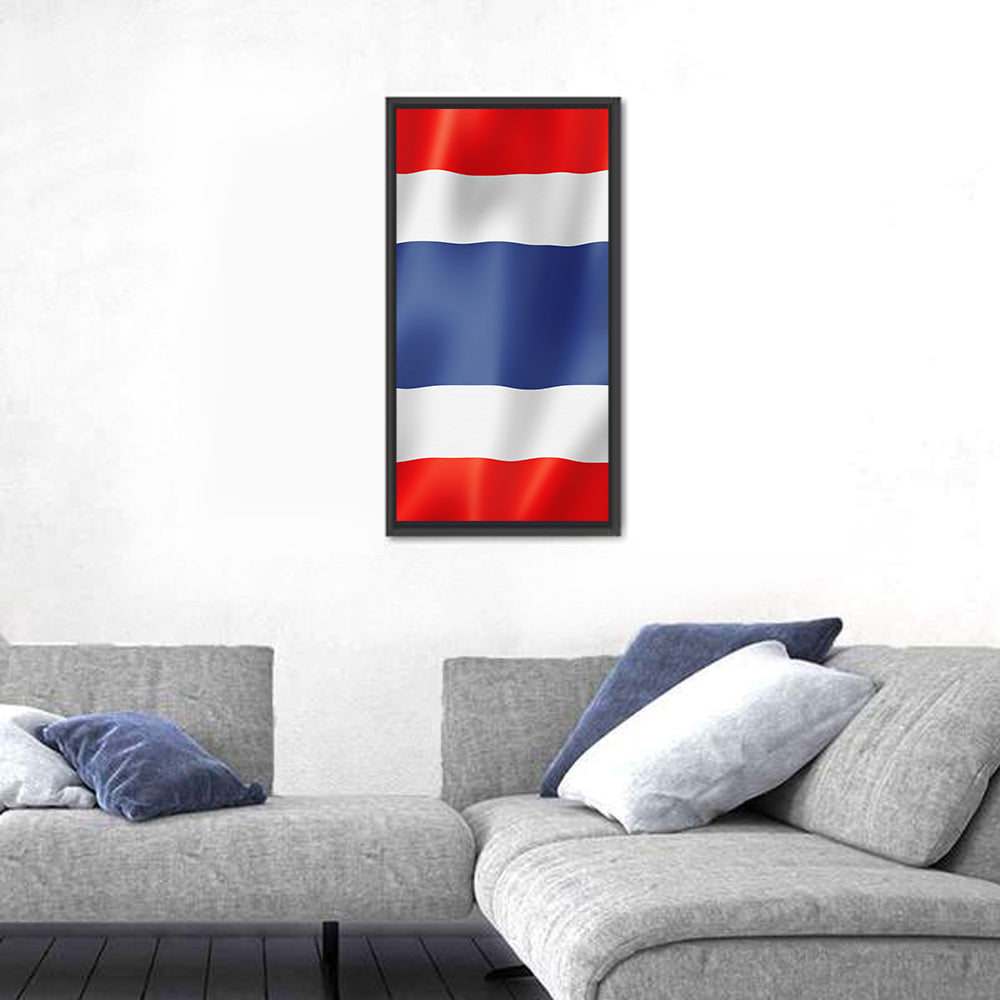 Thai Flag with Waving Stripes Wall Art