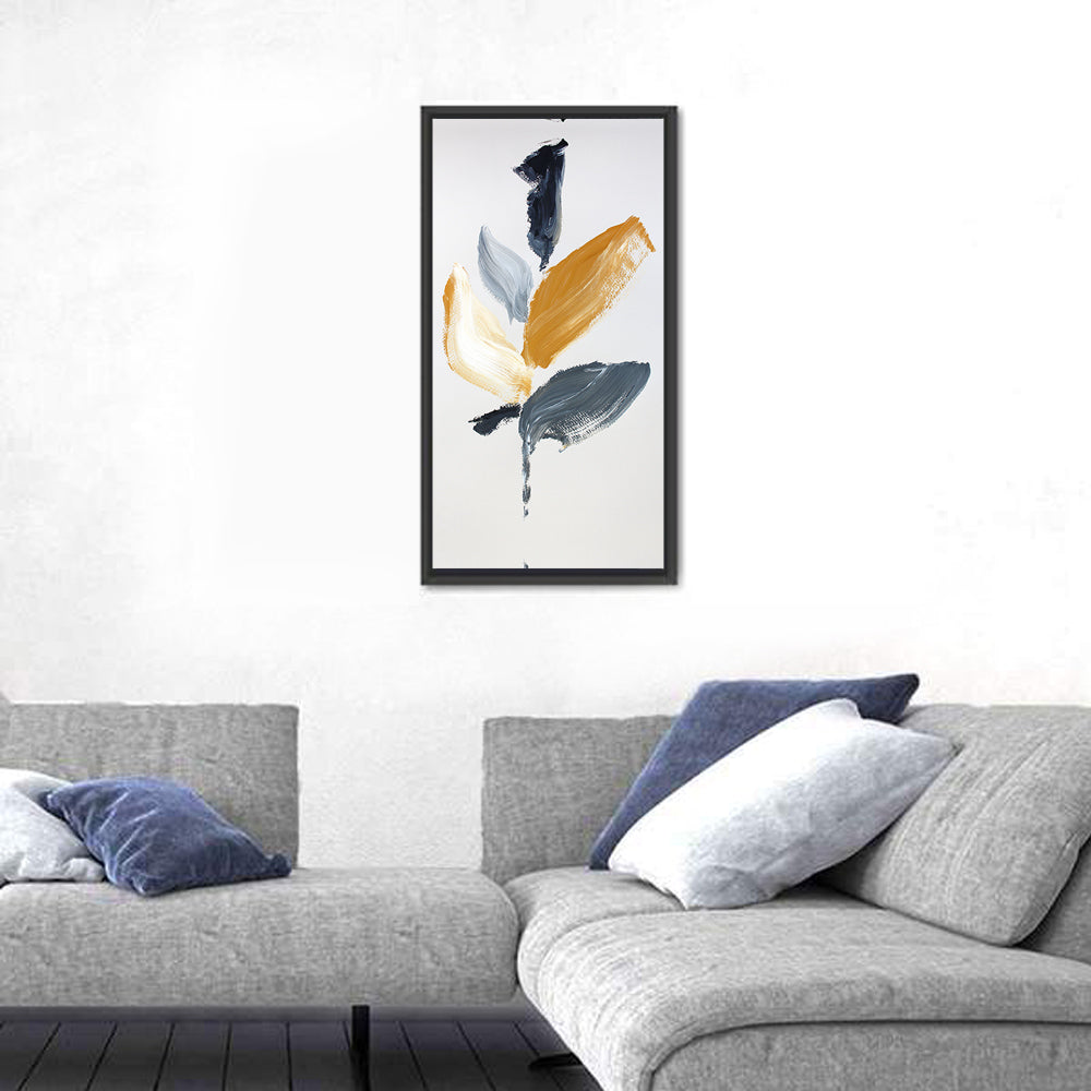 Golden Botanical Sprig Wall Art in a room, portrait