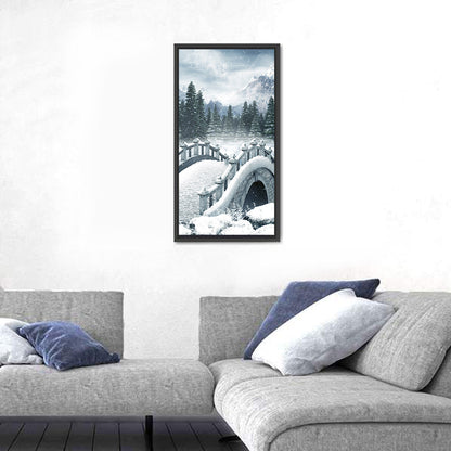 Frozen Lake with Stone Bridge Wall Art