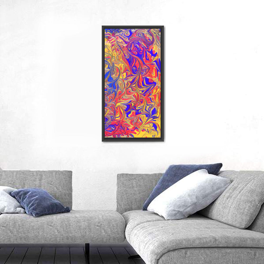 Vibrant Marbled Swirl Abstract Wall Art