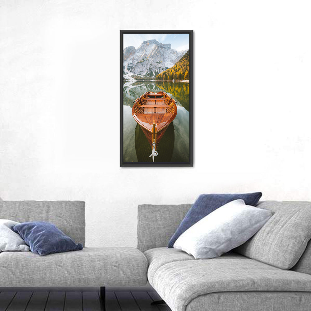 Rowing Boat At Lago di Braies Italy Wall Art