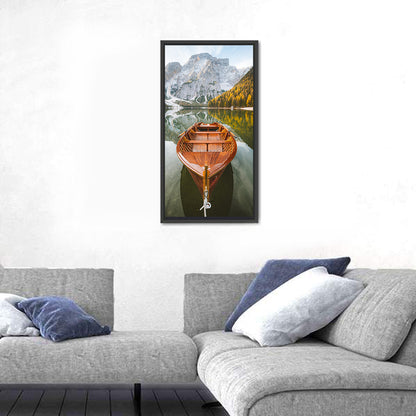 Rowing Boat At Lago di Braies Italy Wall Art