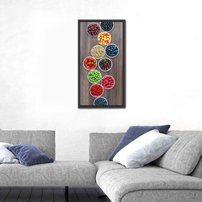 Ten Round Bowls of Berries Wall Art