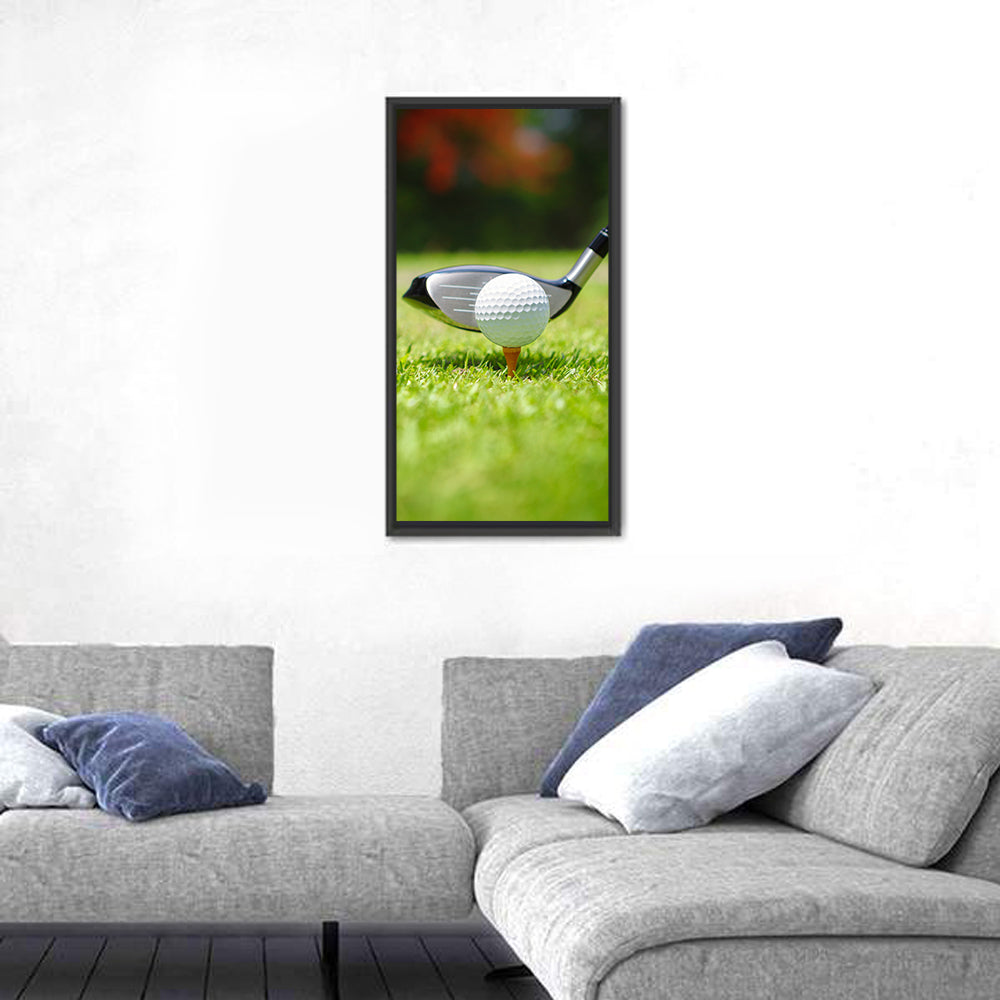 Golf Ball with Driver on Tee Wall Art
