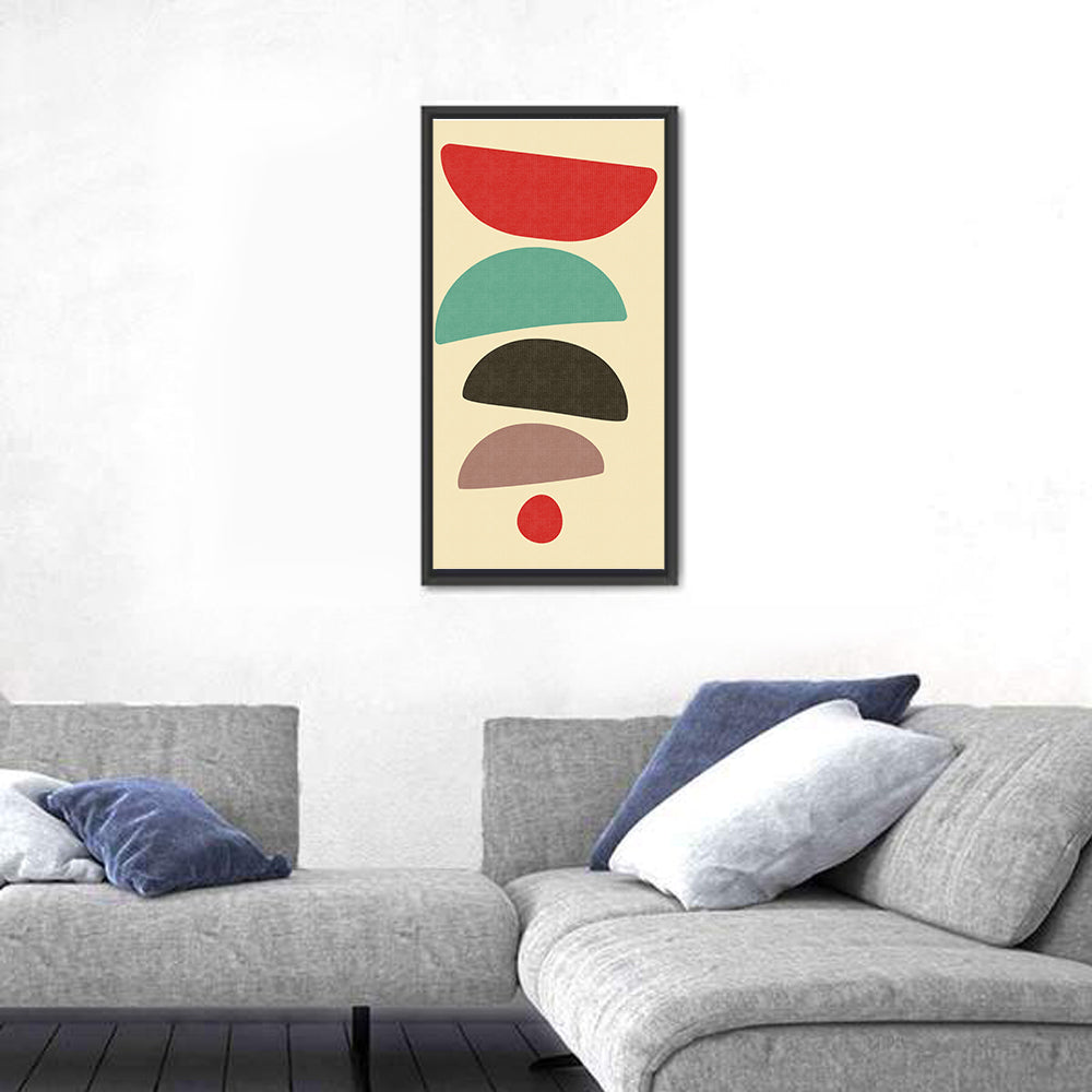 Mid Century Semicircle Stack Wall Art in a room, portrait
