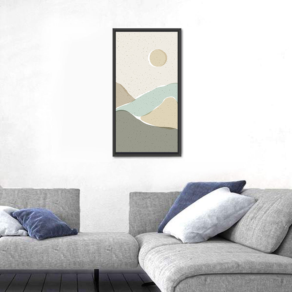 Layered Mountains and Sun Wall Art