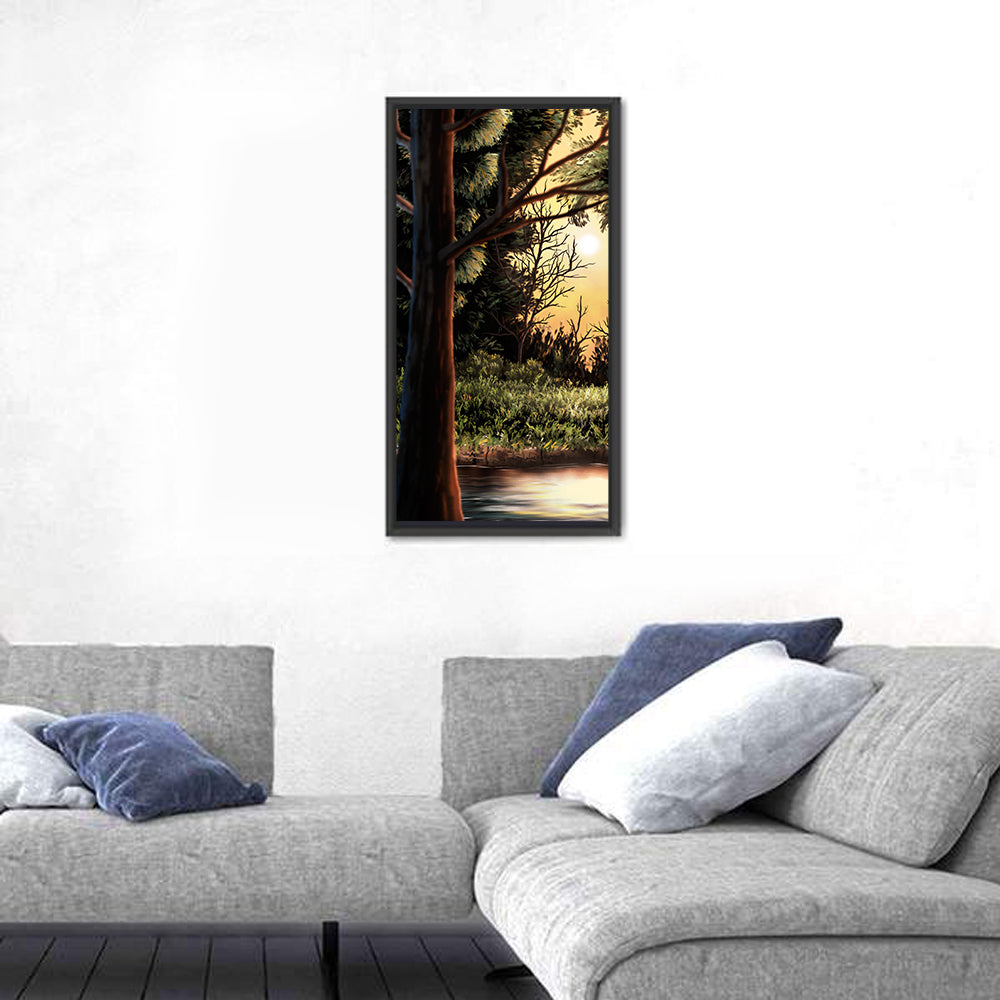 Golden Hour Lake in the Woods Wall Art