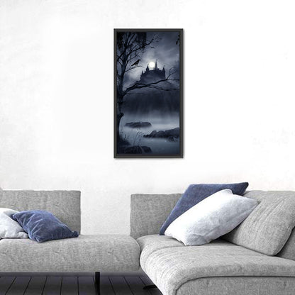 Moonlit Castle Over a Swamp Wall Art