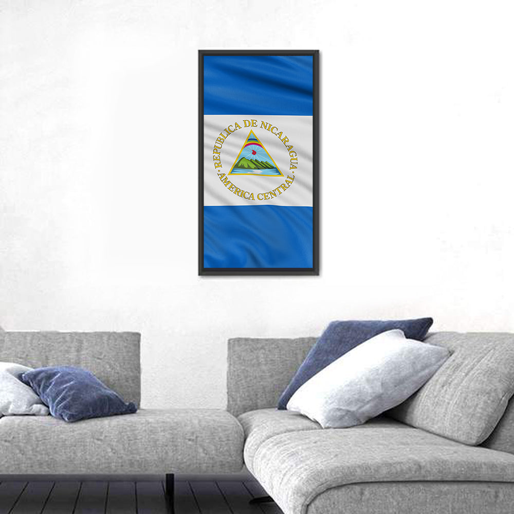 Nicaraguan Flag with Emblem Wall Art