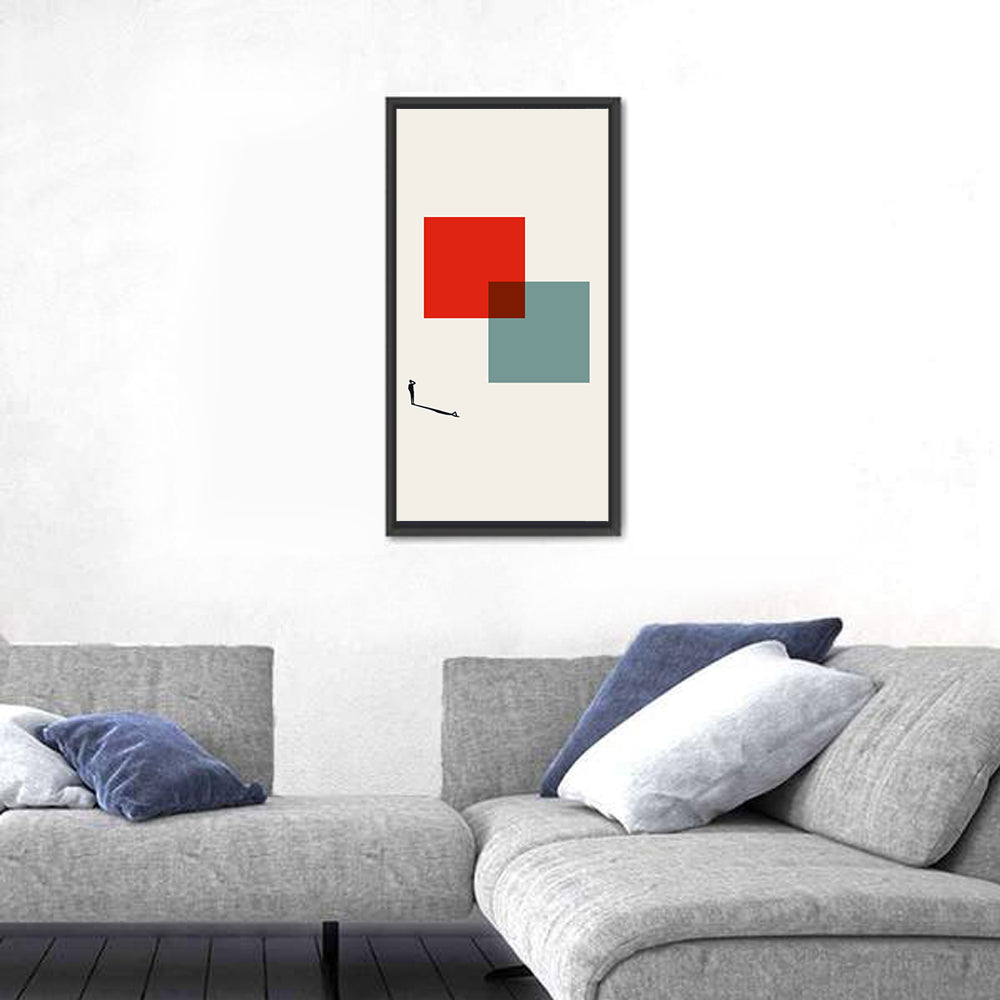 Silhouette with Overlapping Squares Wall Art