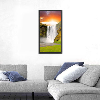 Skógafoss at Sunset, Iceland Wall Art