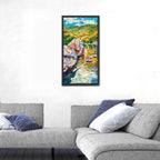 Arched Stone Bridge in Mountain River Wall Art