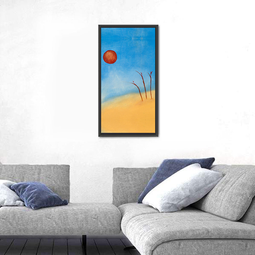 Red Sun Desert Landscape Wall Art