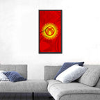 Kyrgyzstan Flag with Tunduk Emblem Canvas Wall Art