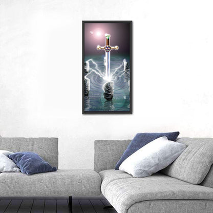 King Arthur Sword in Stone Illustration Wall Art